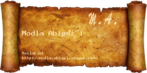 Modla Abigél névjegykártya